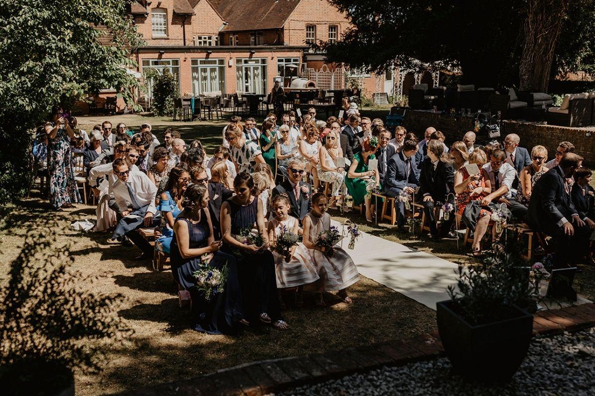 Guess at outdoor wedding ceremony