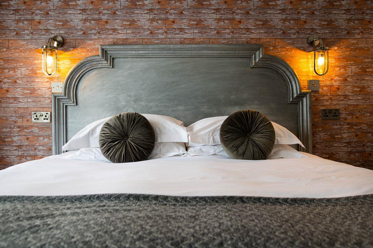 Clocks hanging on wall at Forss House Hotel