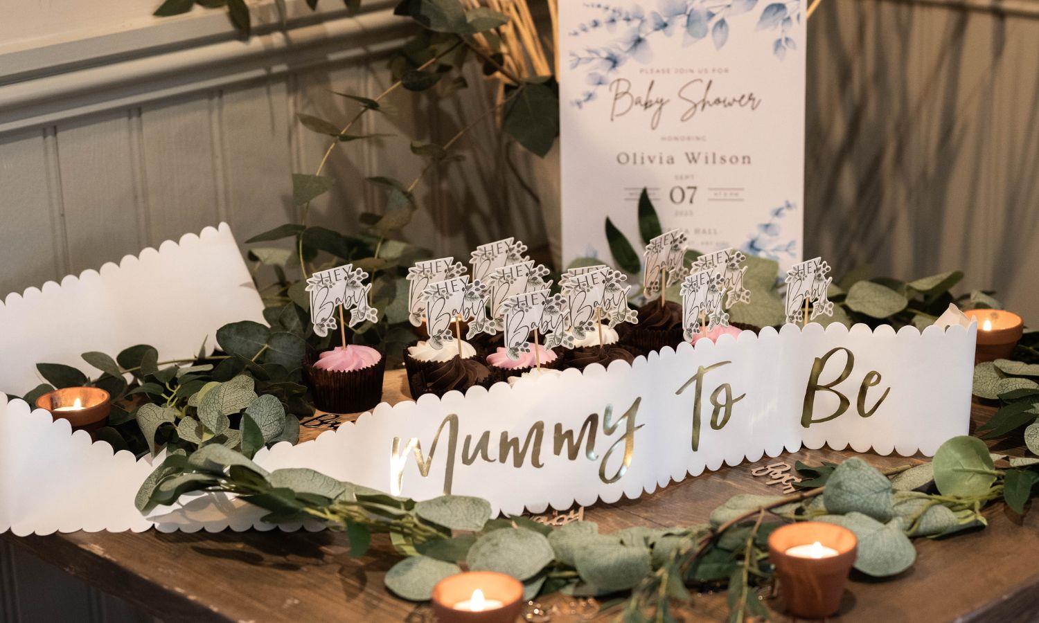 Decorations at a baby shower