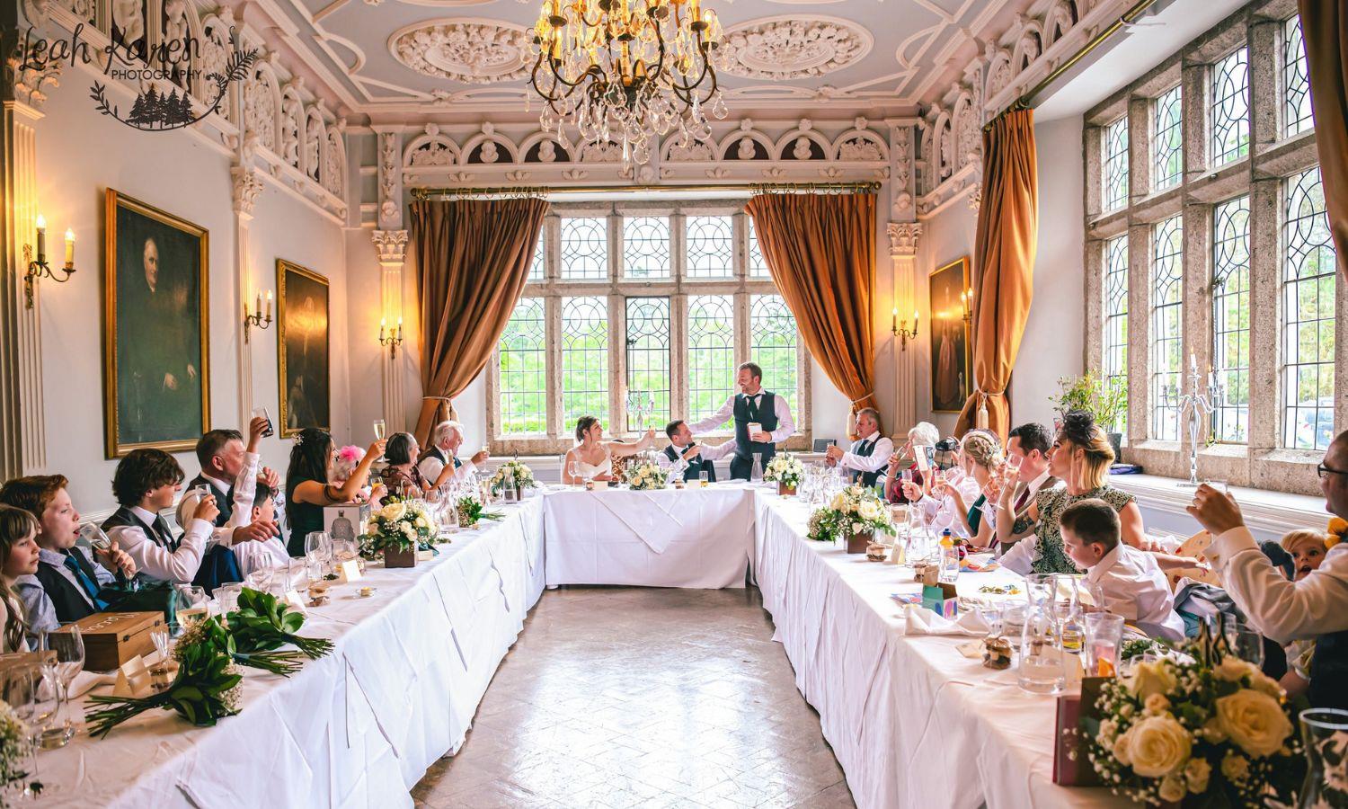 Wedding breakfast at Lewtrenchard Manor