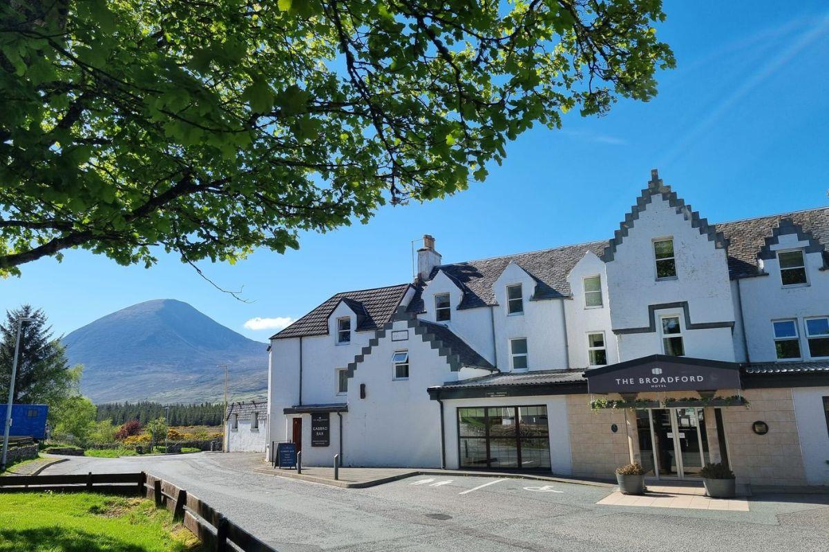 Entrance to the Broadford Hotel on Skye
