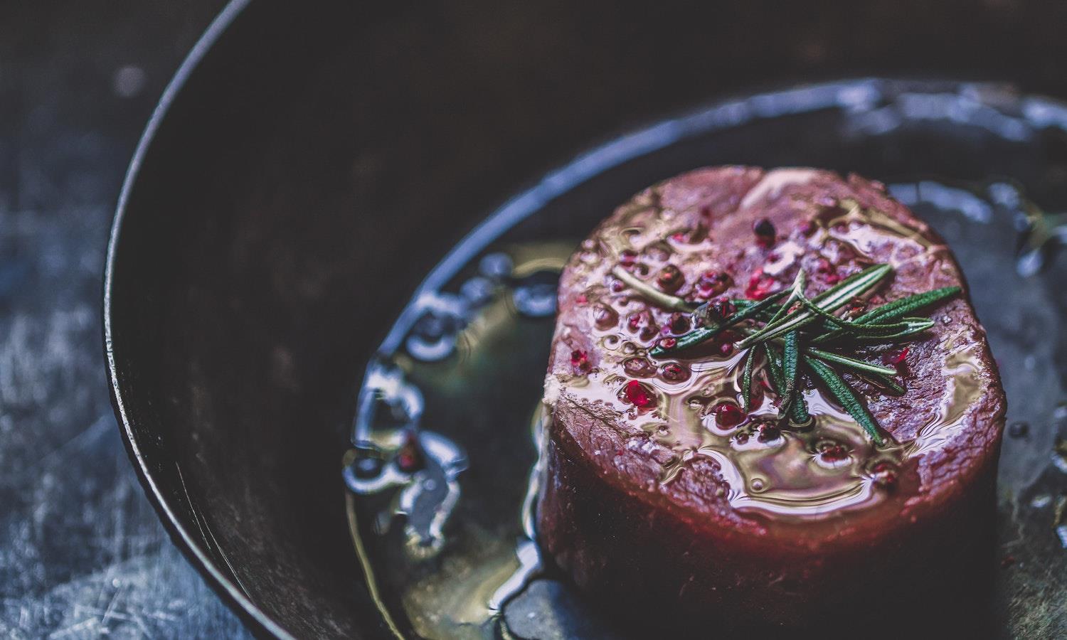 Steak being cooked