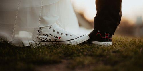 Personalised his & hers wedding Converse trainers