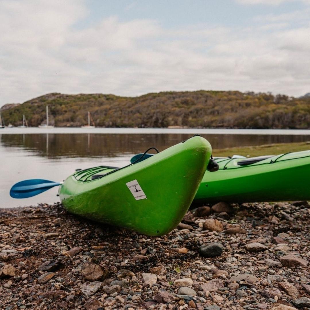 Canoe by side of water near Shieldaig Bay