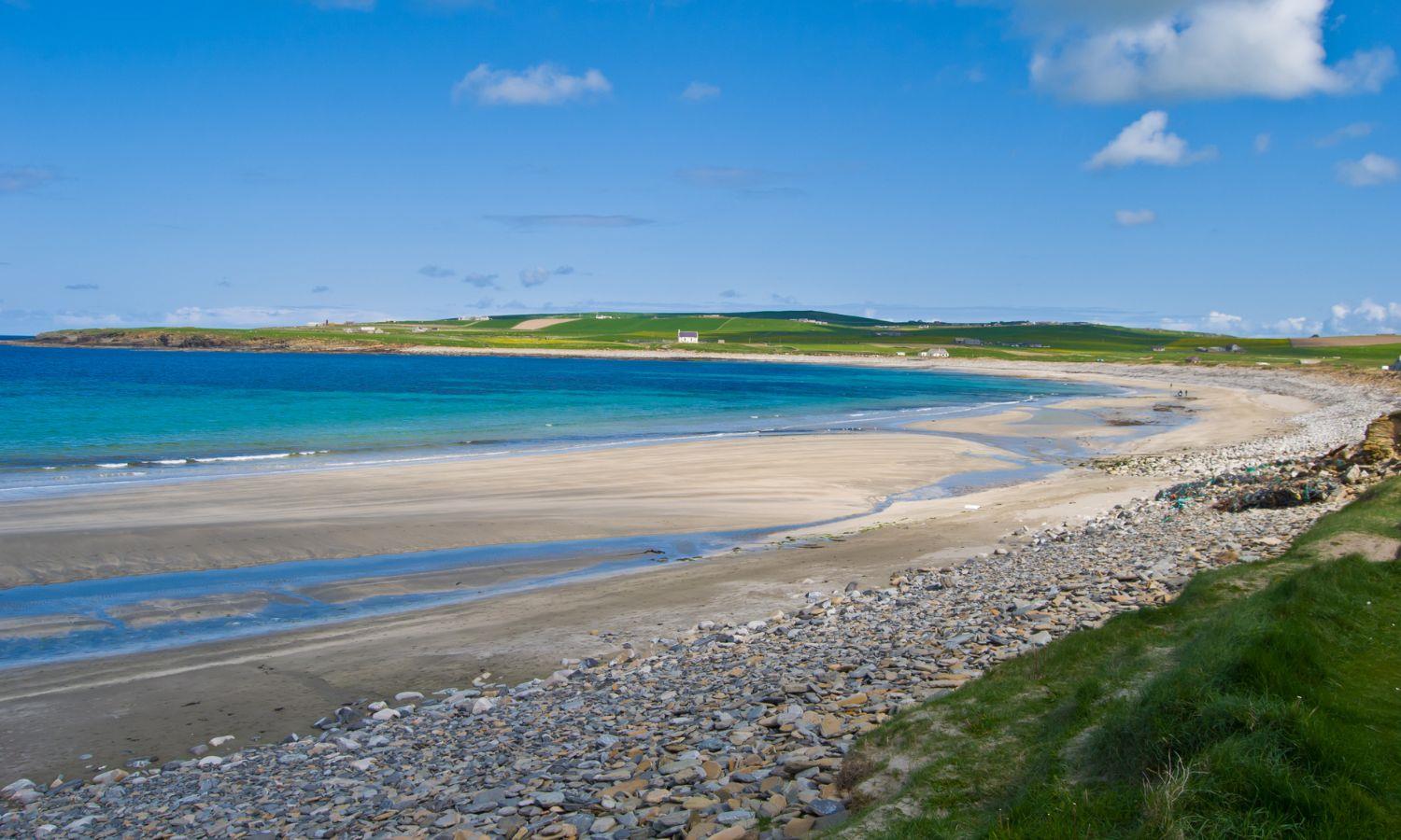 A sandy bay on Orkney