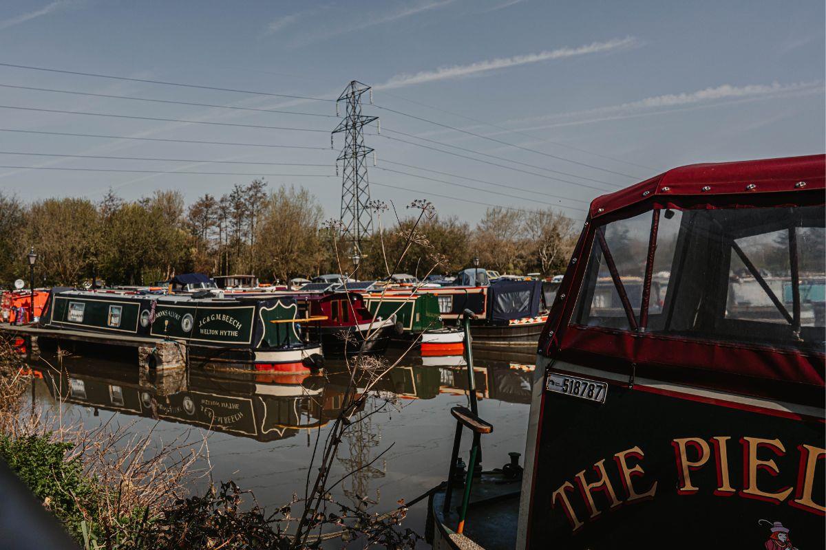 Canal boats moored at Bradford on Avon Marina
