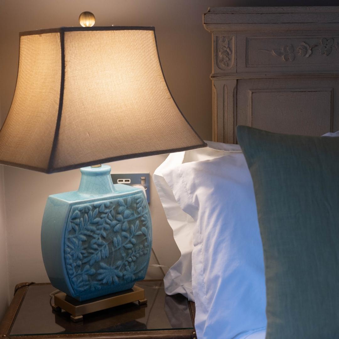 Bedside lamp in bedroom