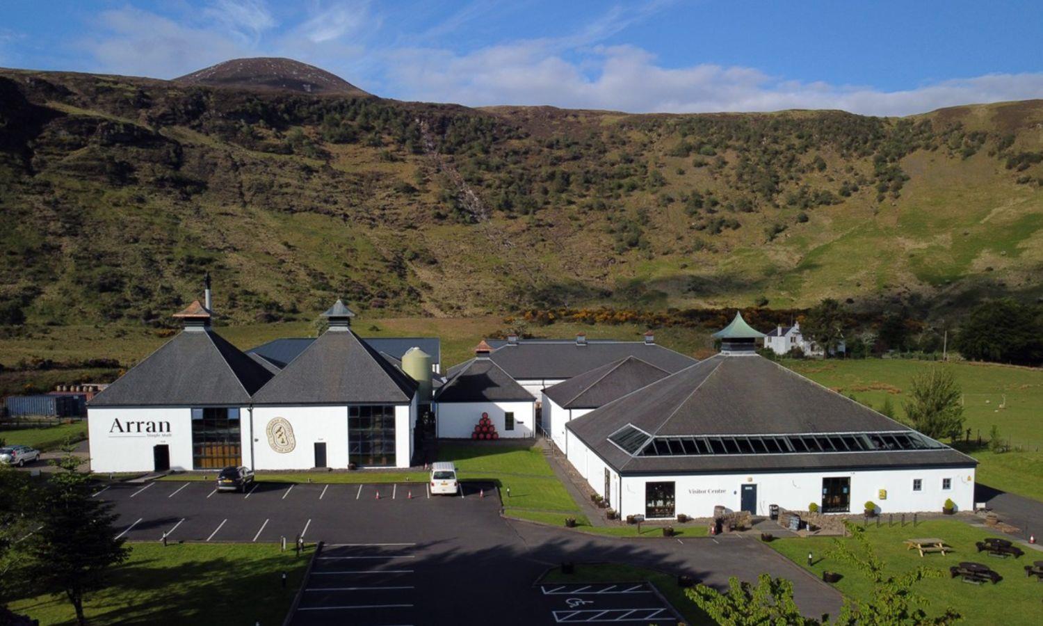 Whisky distillery building in Arran