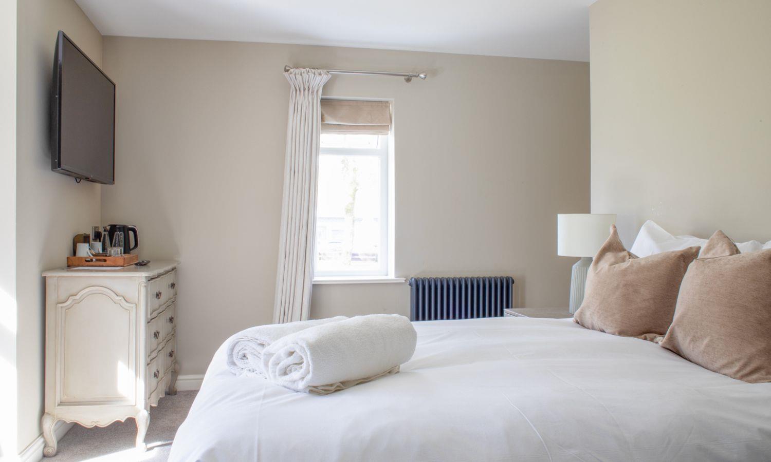 Boutique hotel bedroom with beautiful decor