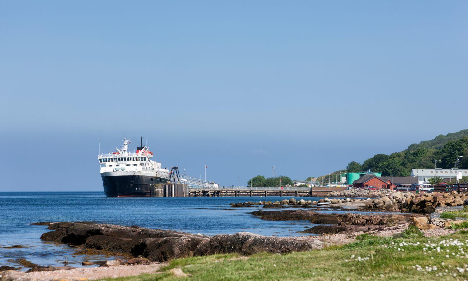 Ferry at the port in Brodick
