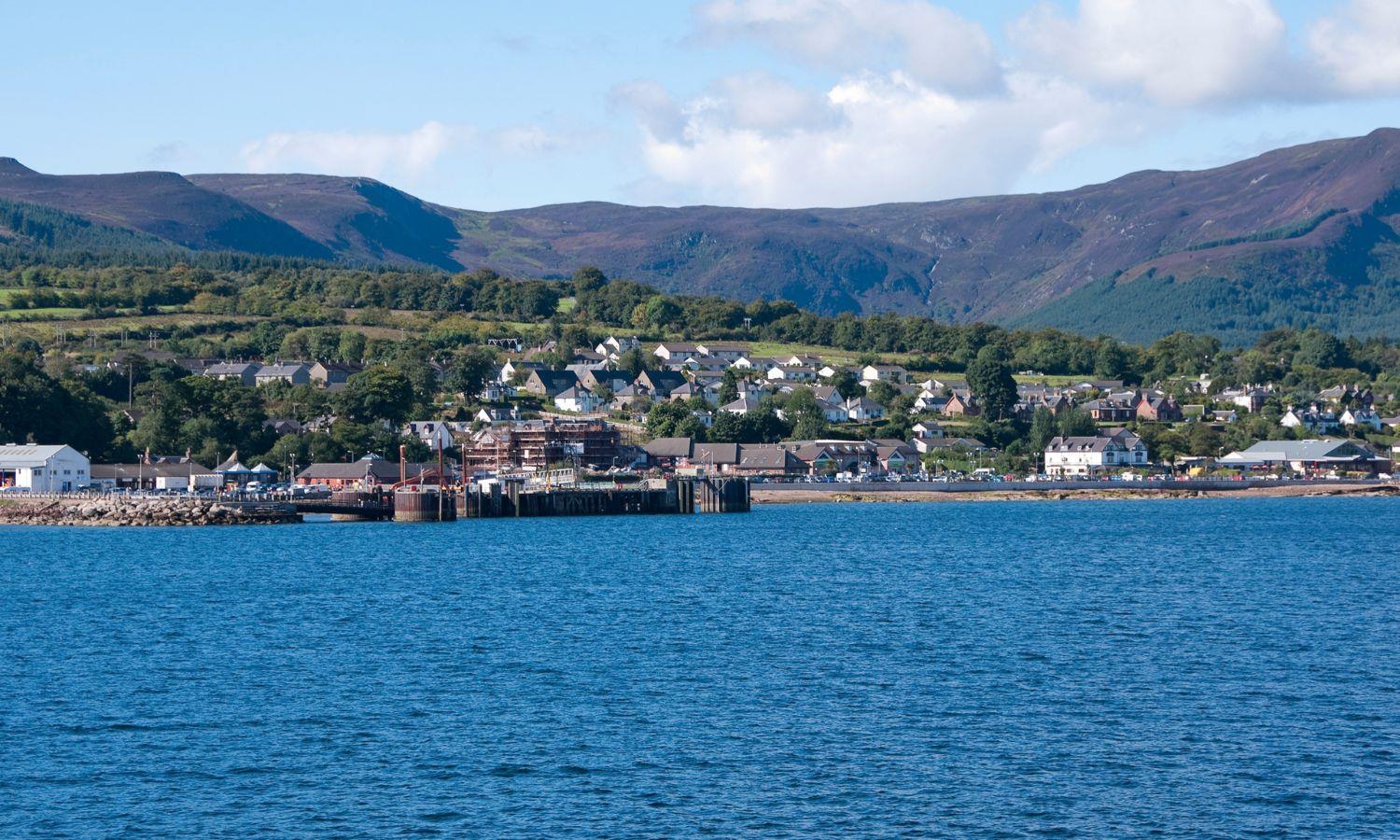 Brodick village view from the sea