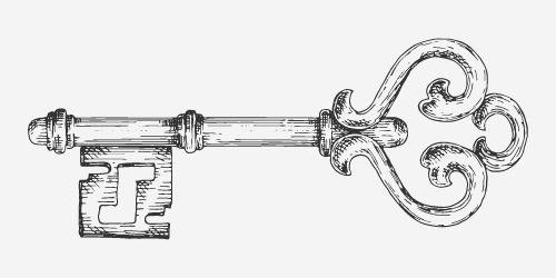 Line art of key