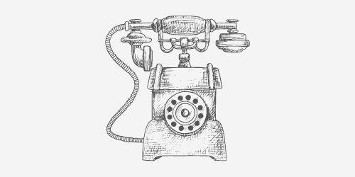 Line art of vintage telephone