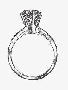 Line art of wedding ring