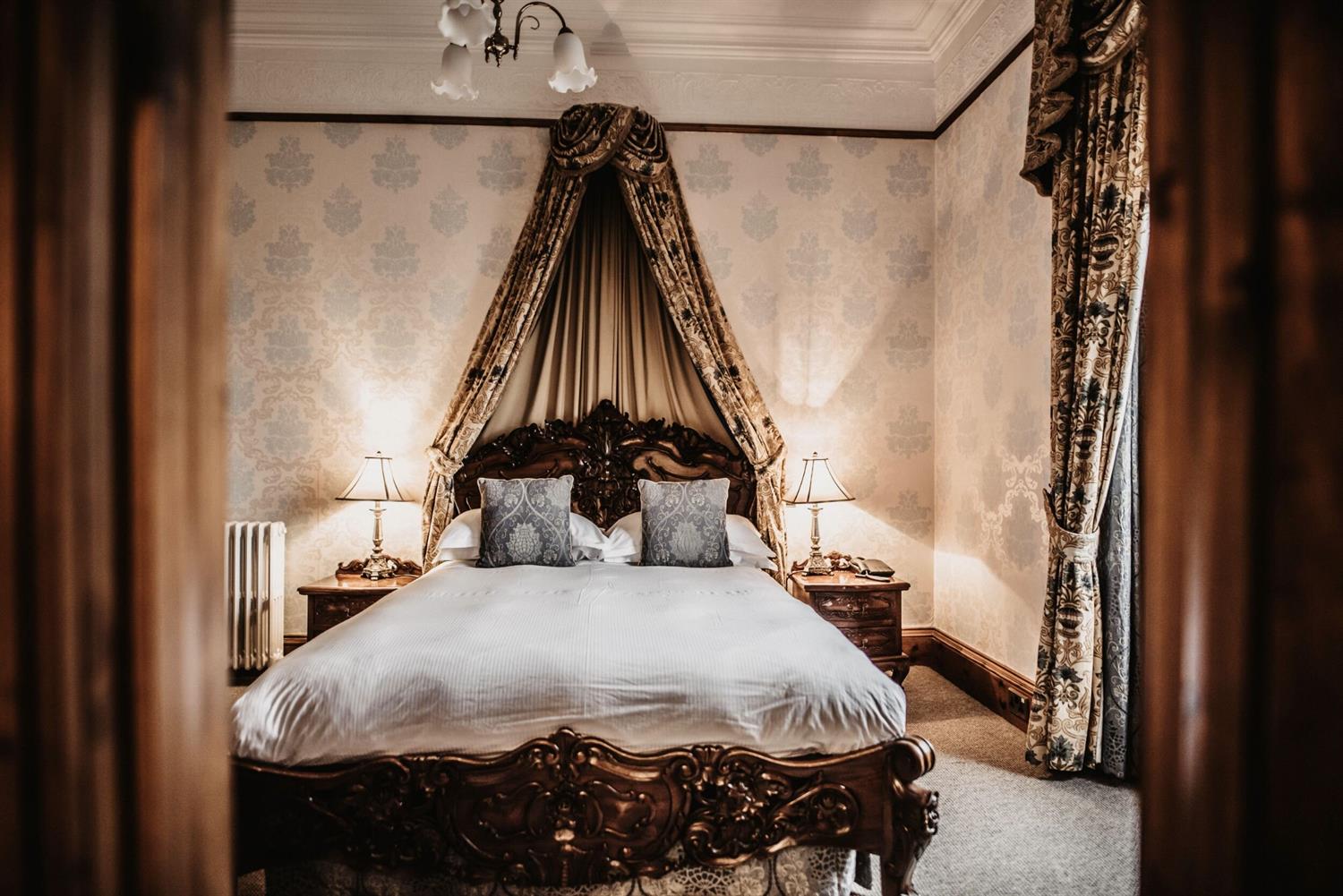 Beautiful boudoirs at Auchen Castle. Photo credit: Willow & Wilde. 