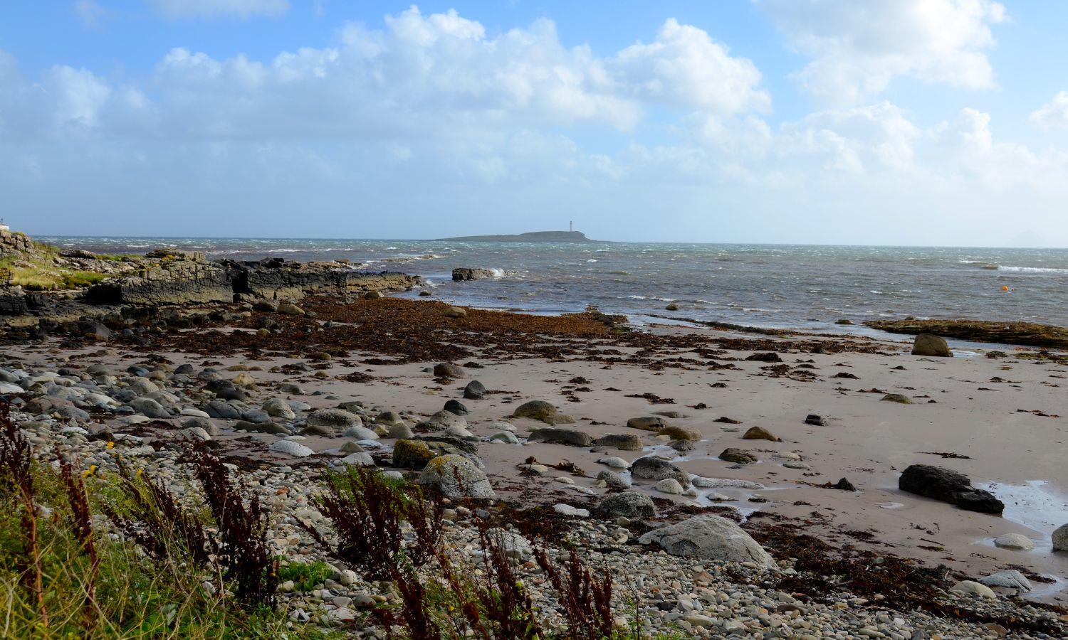 Beach on the Isle of Arran on a bright day