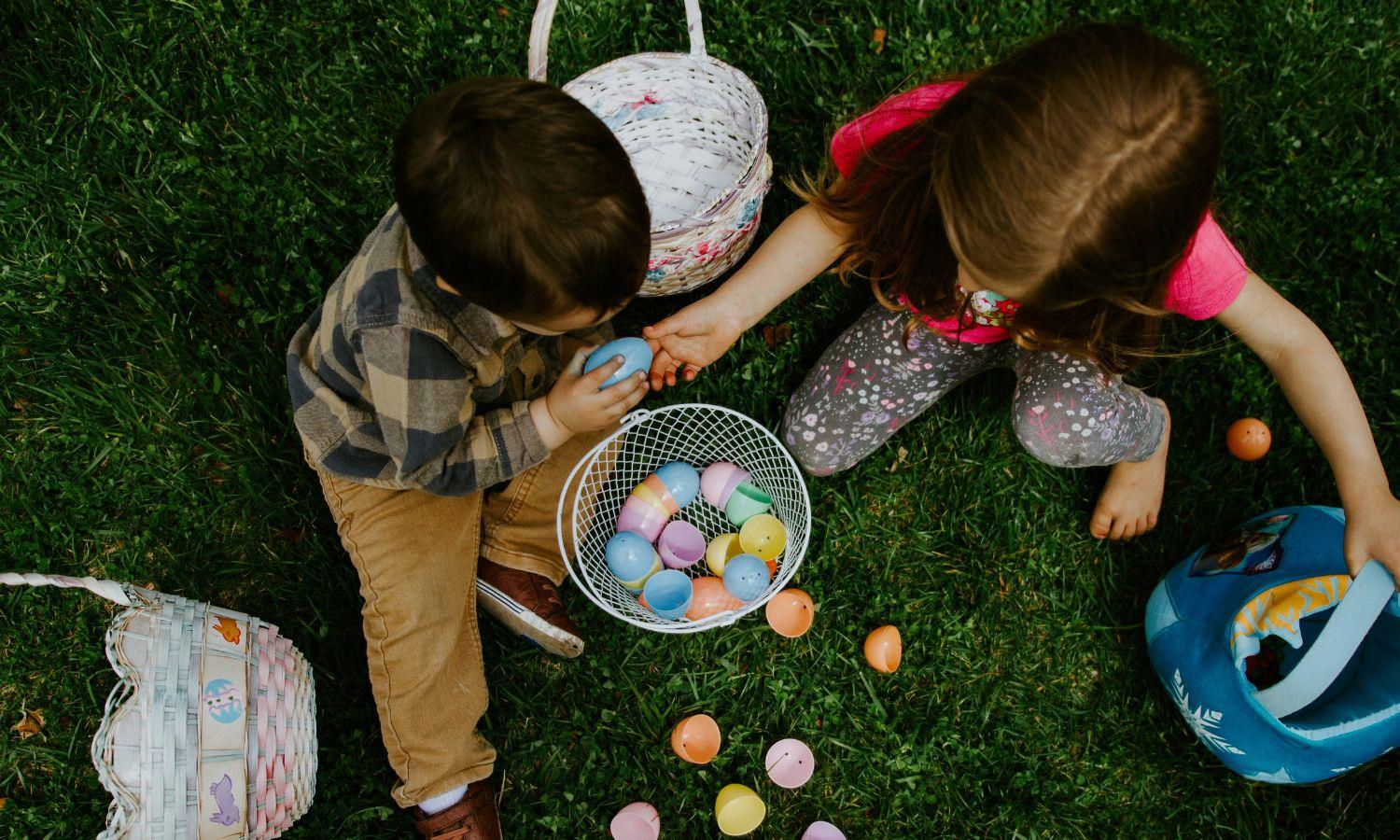 Children at an Easter egg hunt
