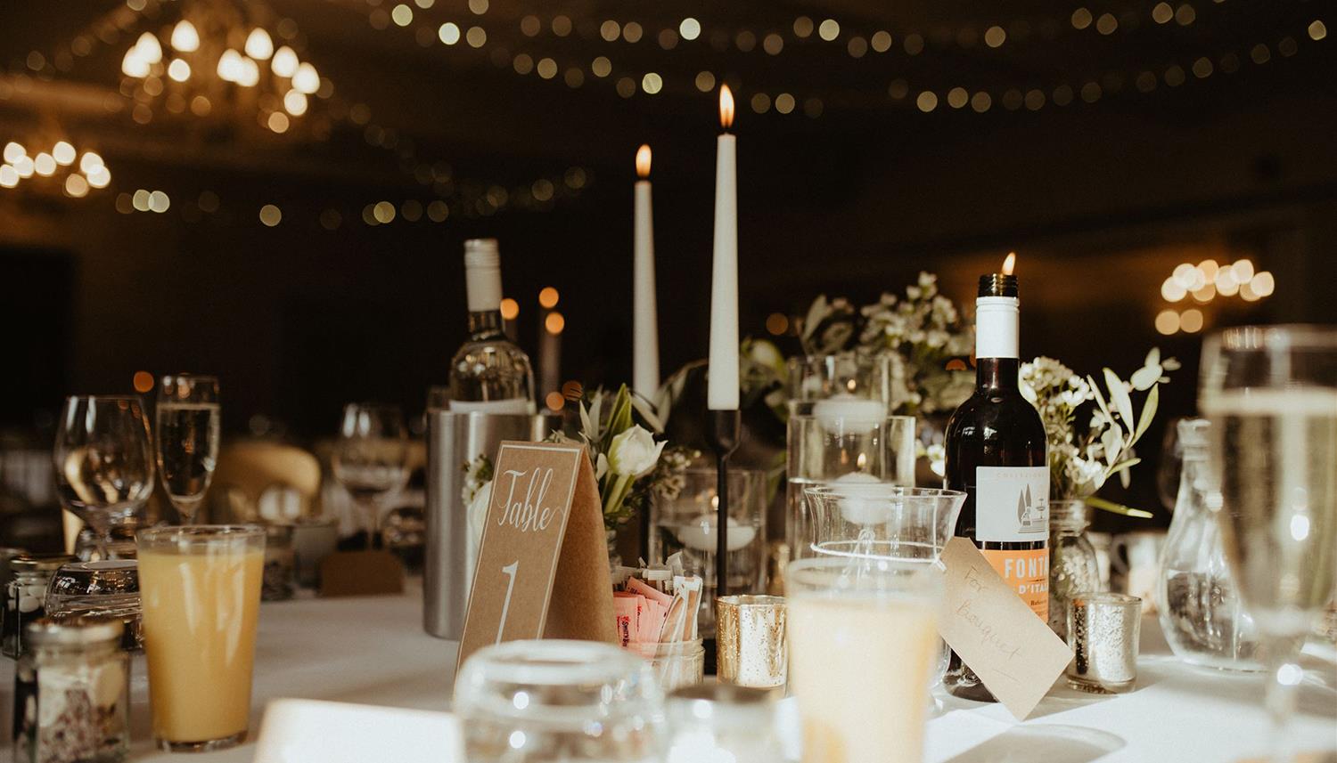 Candles on the table. Photo Credit: E&O Photography