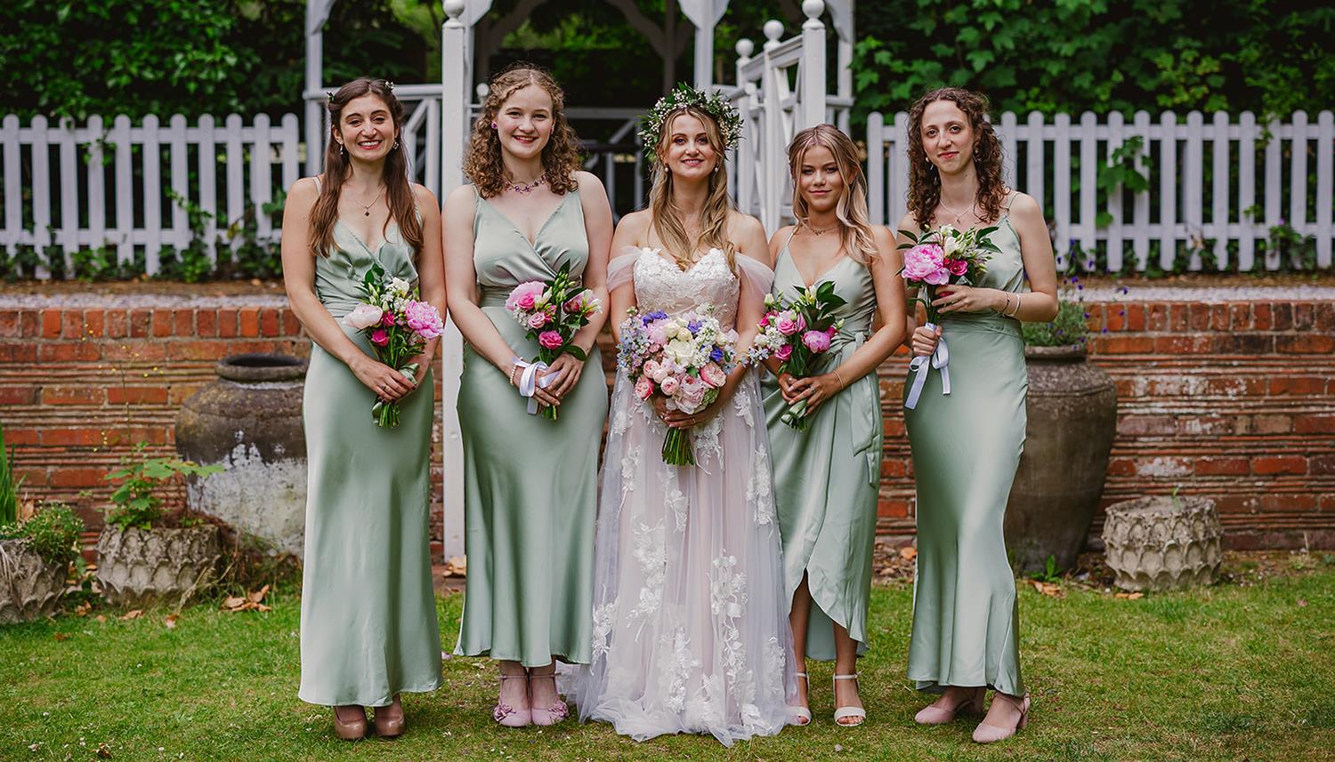 Bride with bridesmaids. Photo Credit: Philip Quinnell Photography