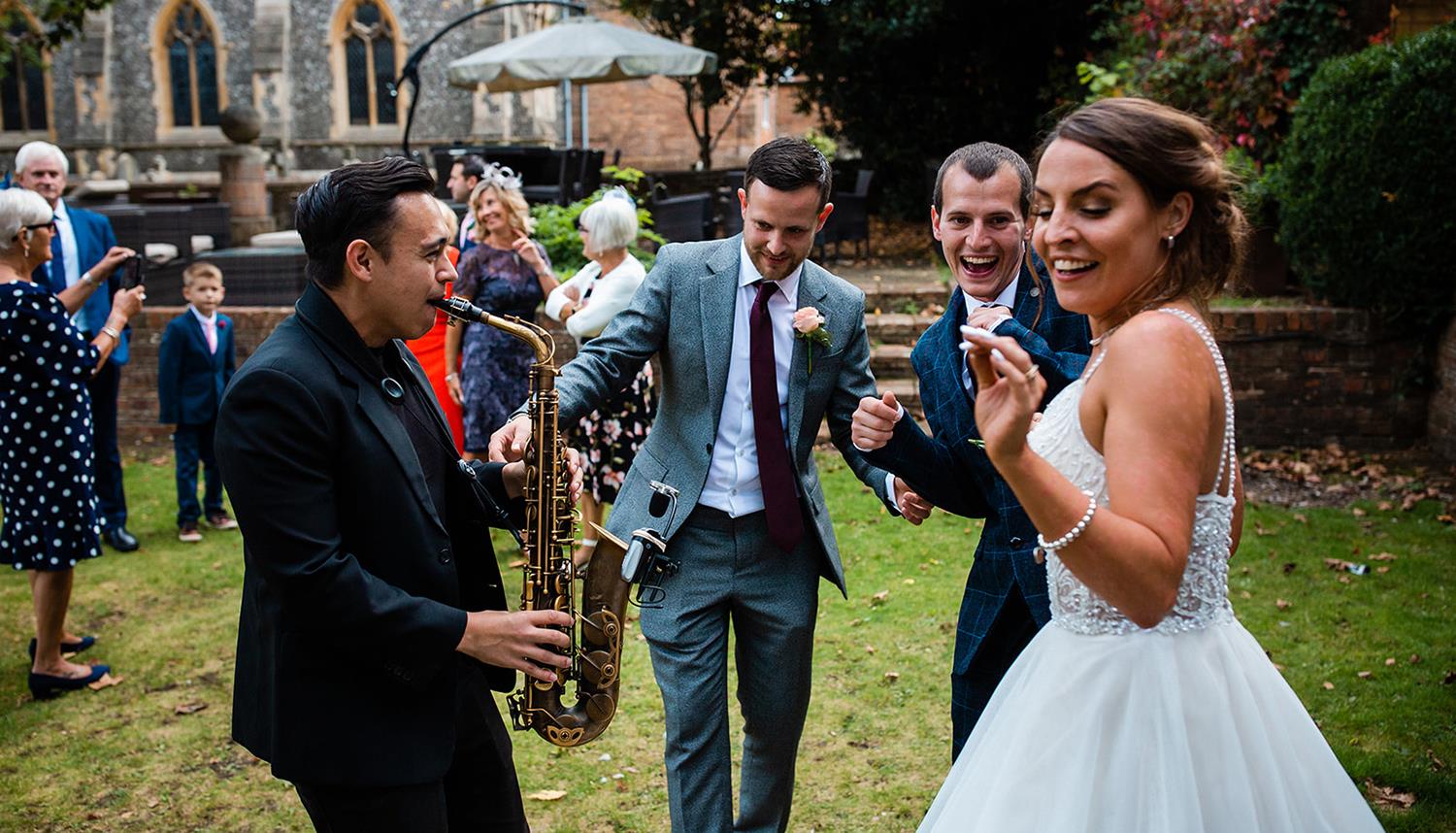 Music in the garden with saxophone. Photo Credit: Philip Quinnell