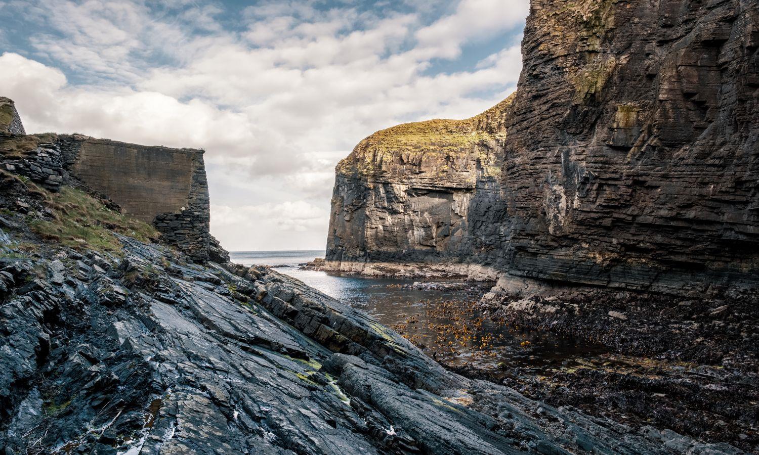 Entrance to Whaligoe Harbour in Caithness