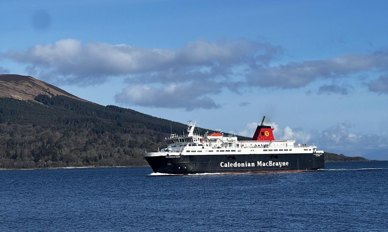 Caldonian Ferry to Isle of Arran on a bright day