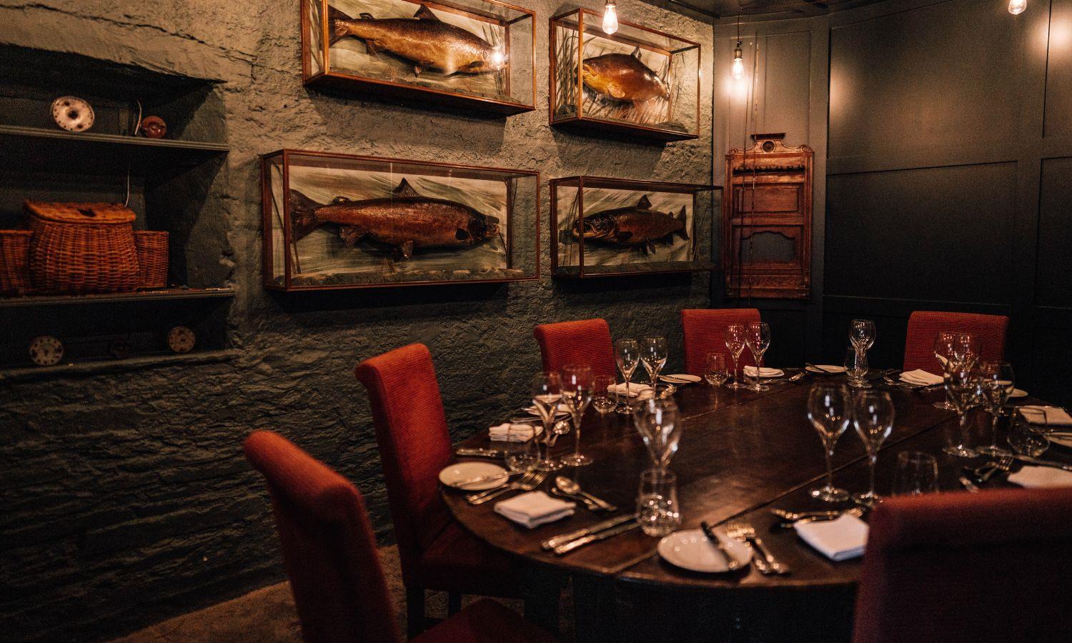 The Fish Room private dining space at Forss House Restaurant