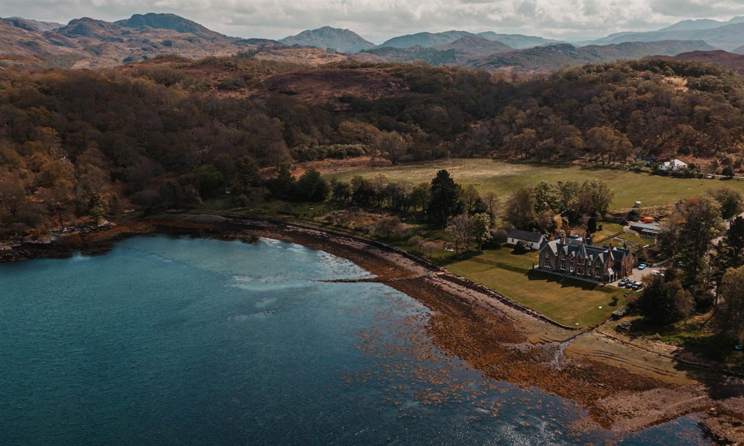 Front of Shieldaig Lodge hotel near Gairloch