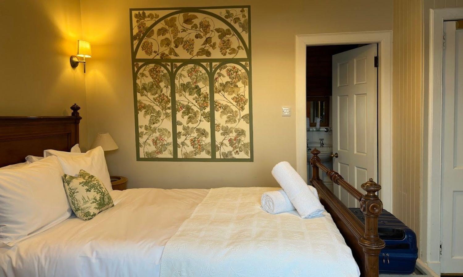 Luxury hotel bedroom with double bed