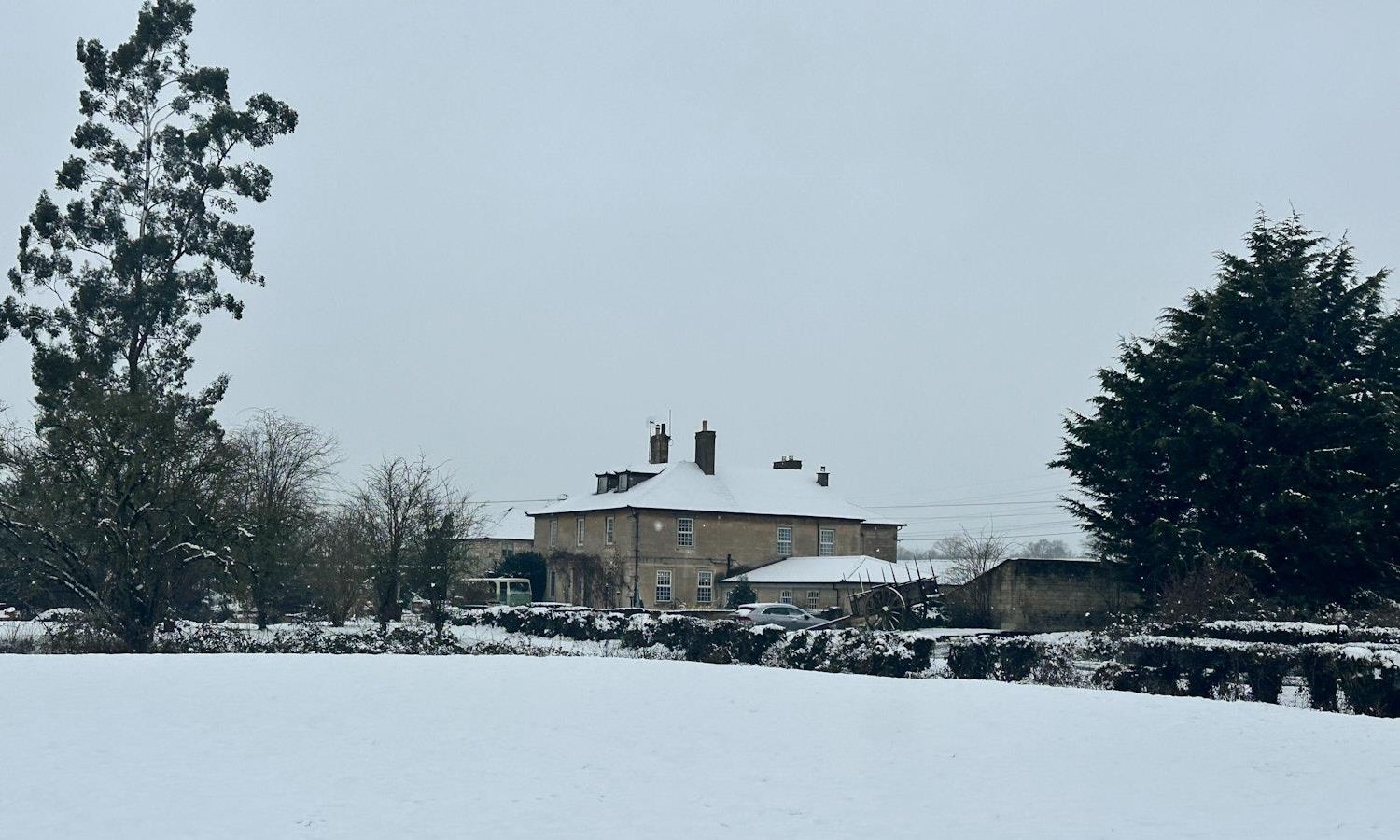 Widbrook Grange in the snow