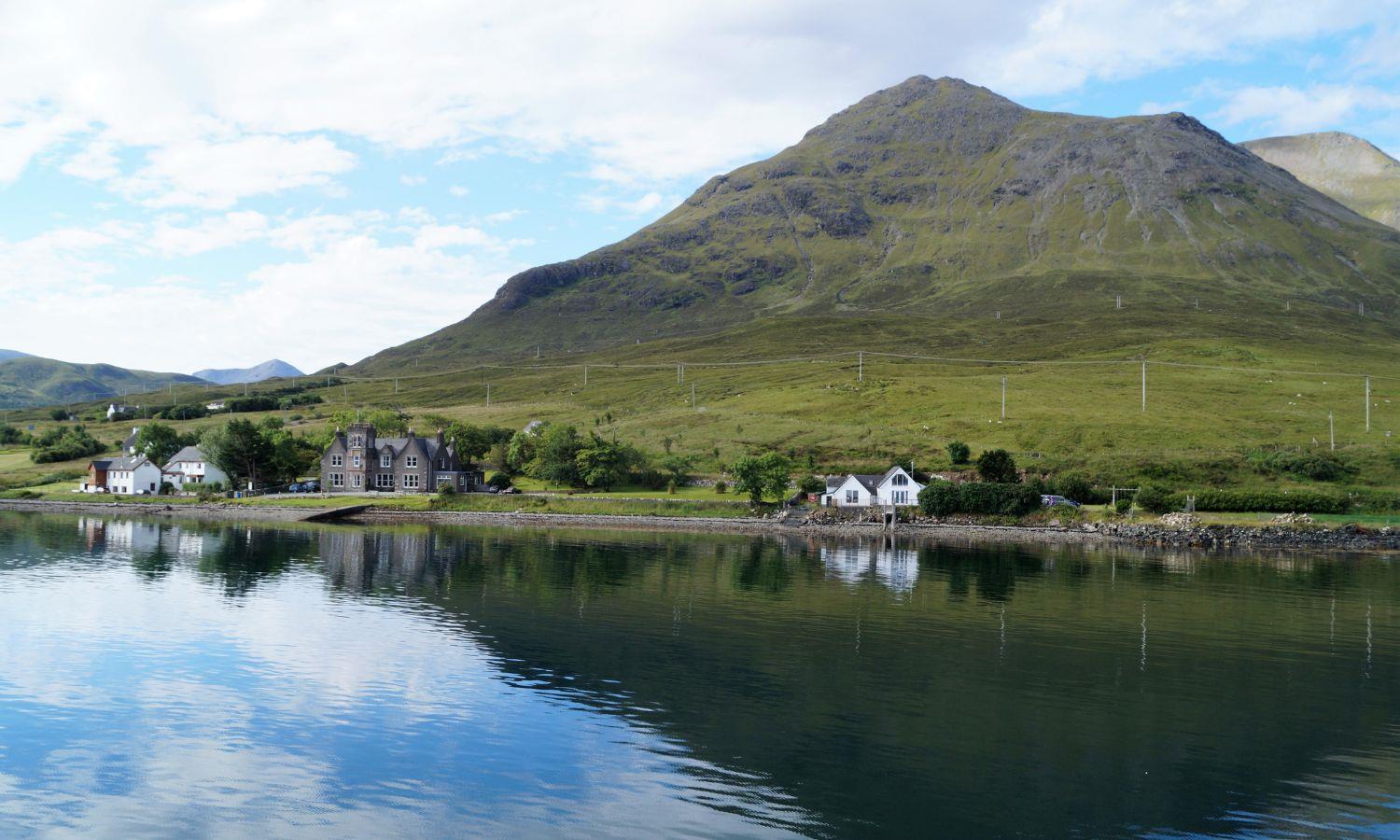 Waterside village on the Isle of Raasay, taken from the water