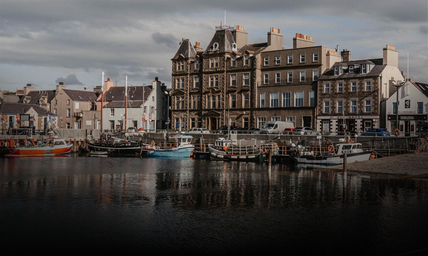Exterior of Kirkwall Hotel - a boutique hotel on Kirkwall's waterfront