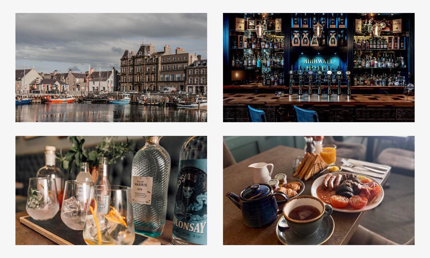 Collage of photos from the Kirkwall Hotel