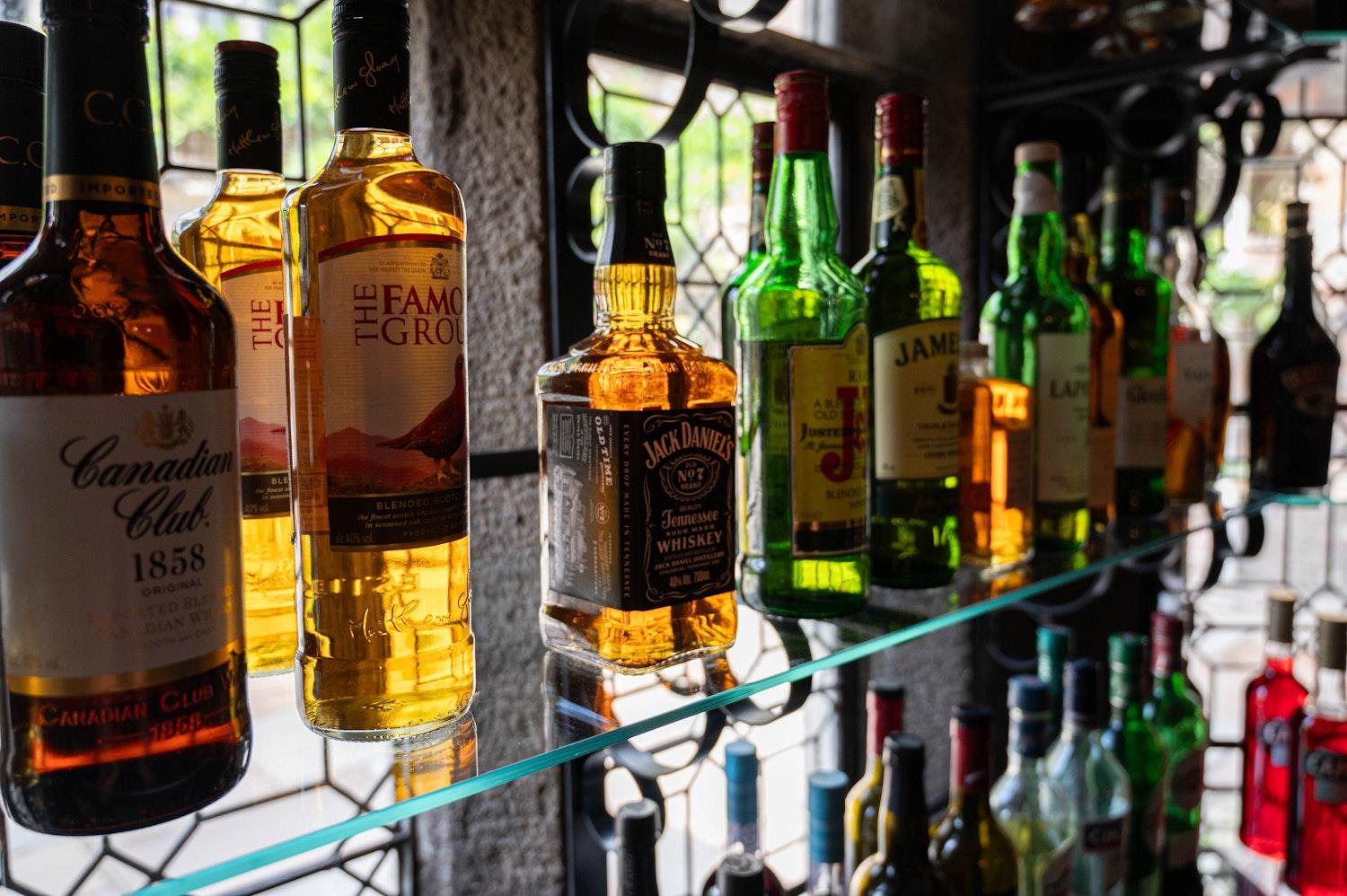 Whiskies in the window 