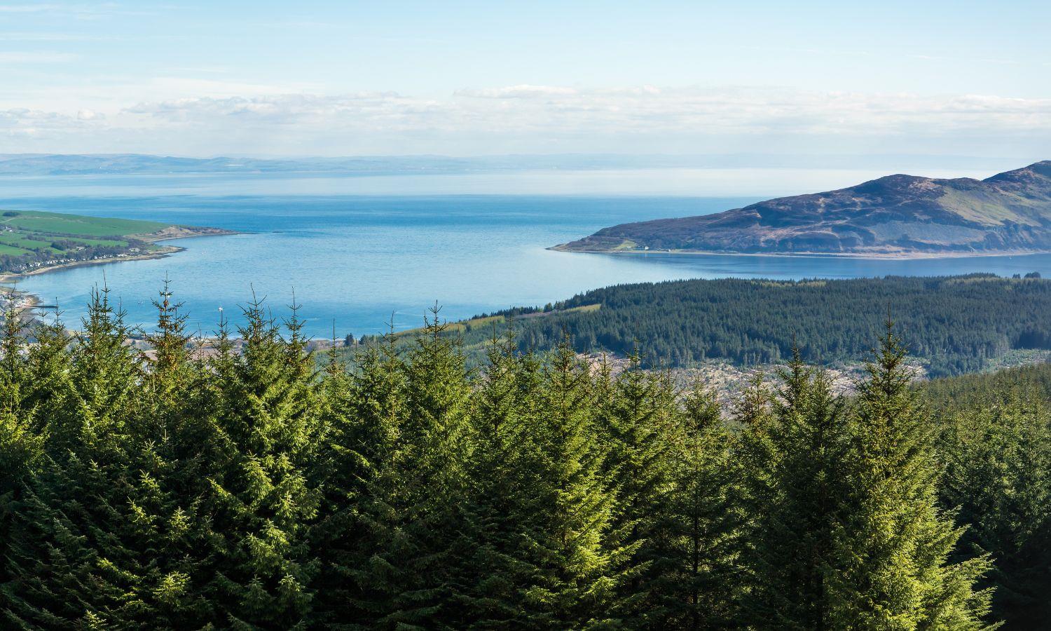 Lamlash Bay and Holy Isle panorama