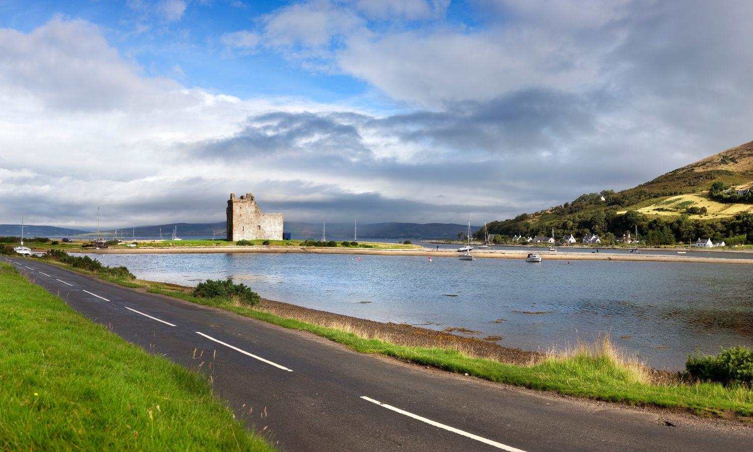 Lochranza Castle taken from the roadside