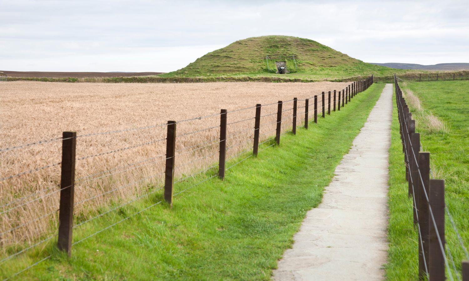 Maeshowe Neolithic chambered tomb on Orkney's West Mainland