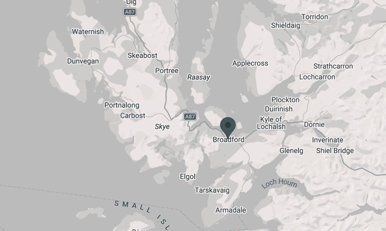 Abstract map of the Isle of Skye and surrounding area