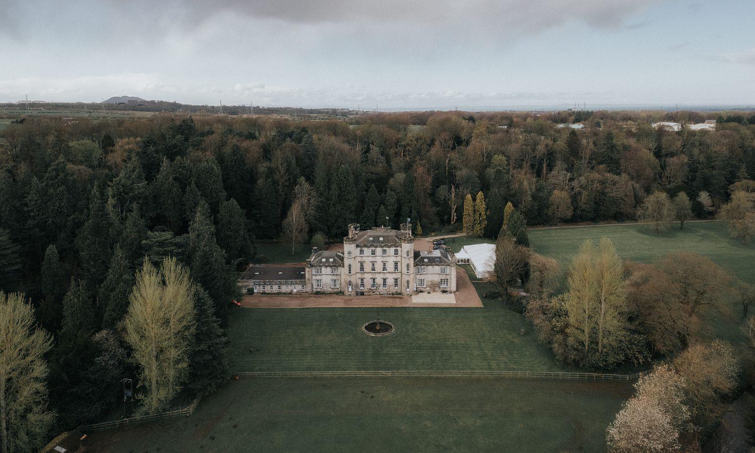 Ariel view of Melville Castle