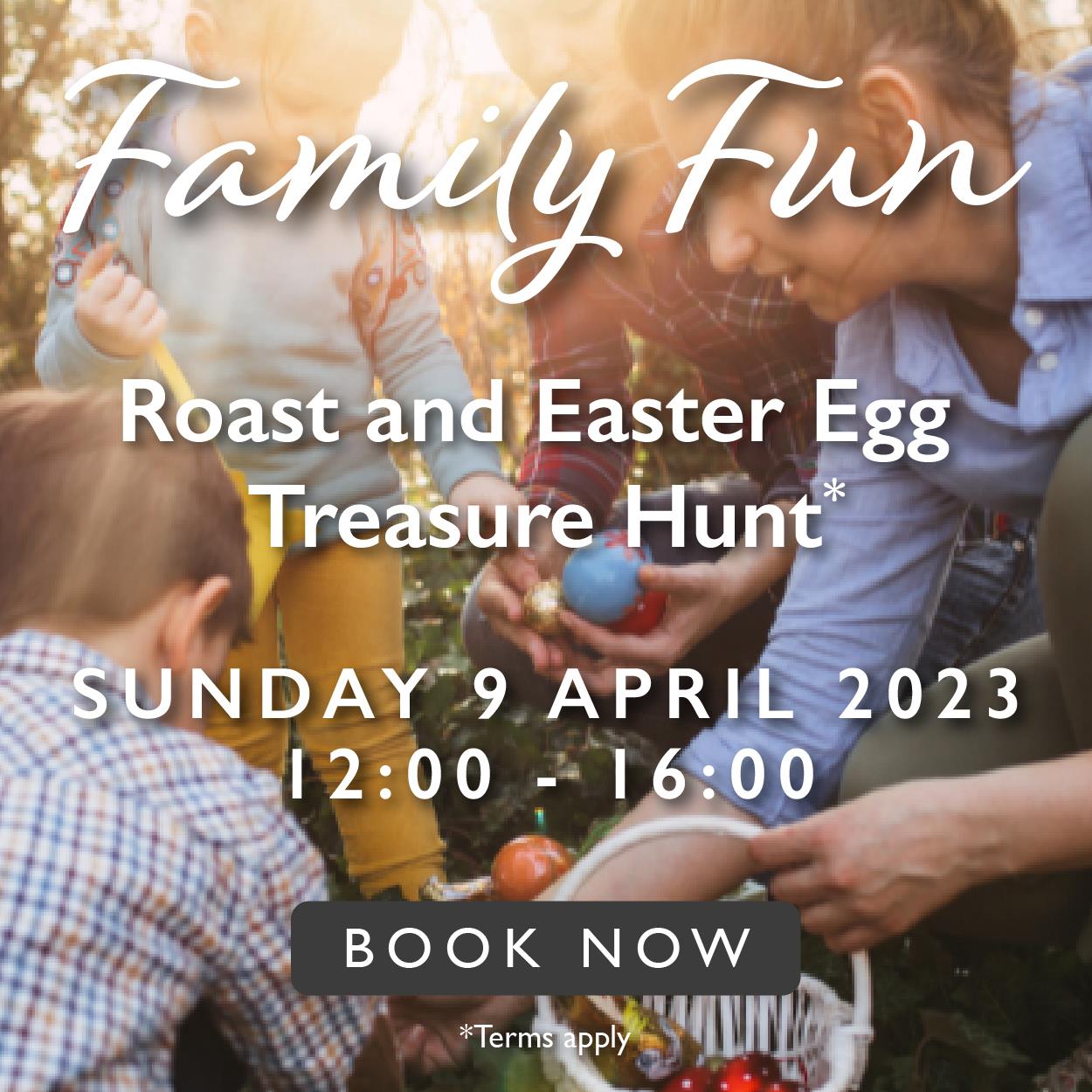 Family on a easter egg treasure hunt