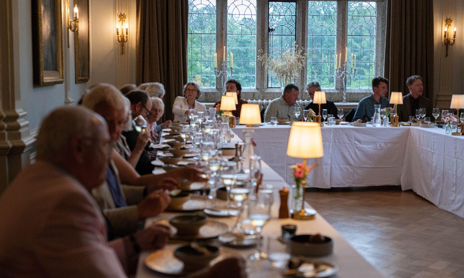 Guests enjoying unique dining event at Lewtrenchard