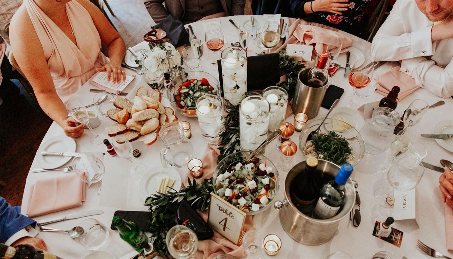 Wedding breakfast table. Photo Credit: Oxana Mazur Photography