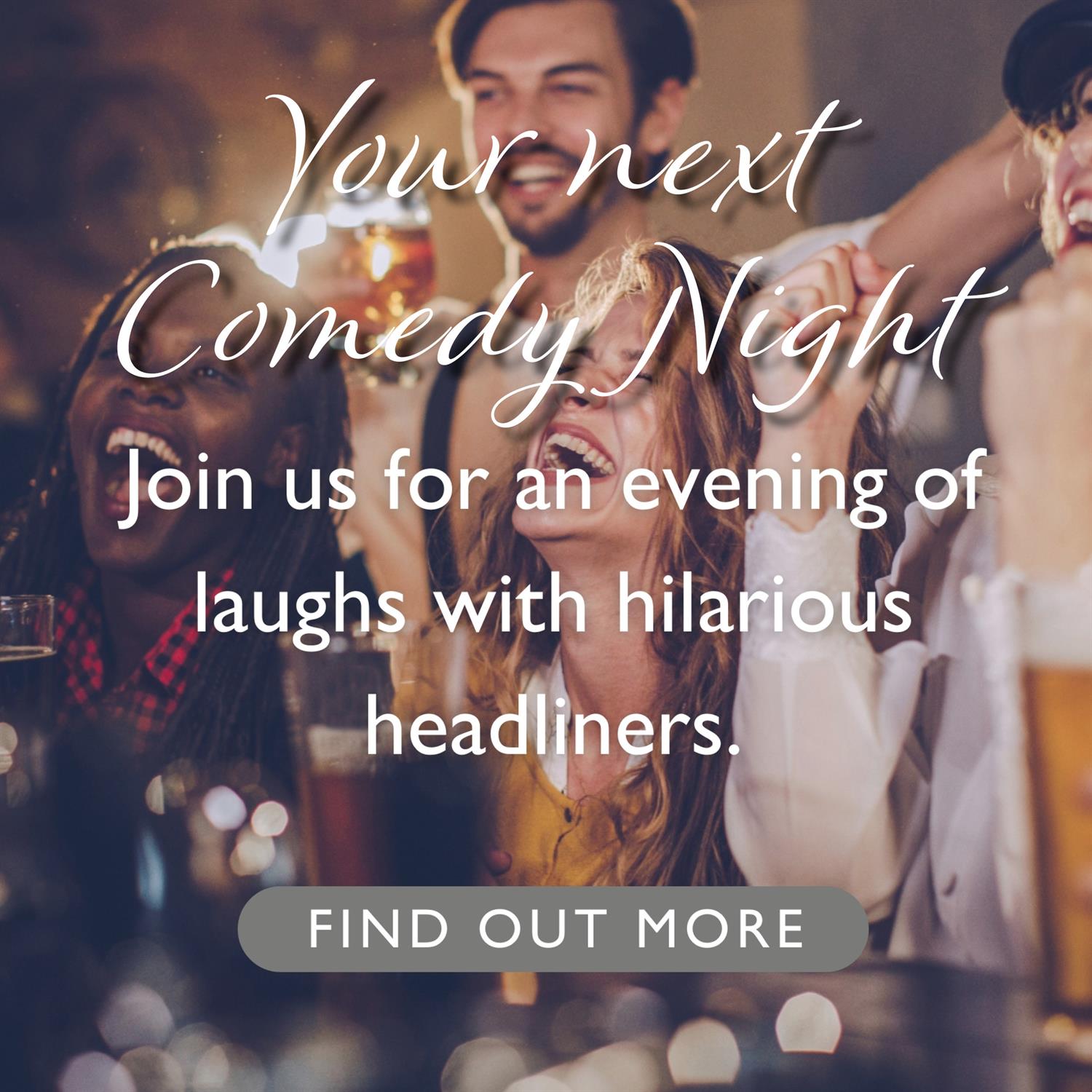 Group of friends laughing at the bar 