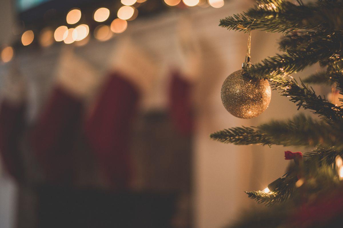 Bauble hanging from a Christmas Tree branch