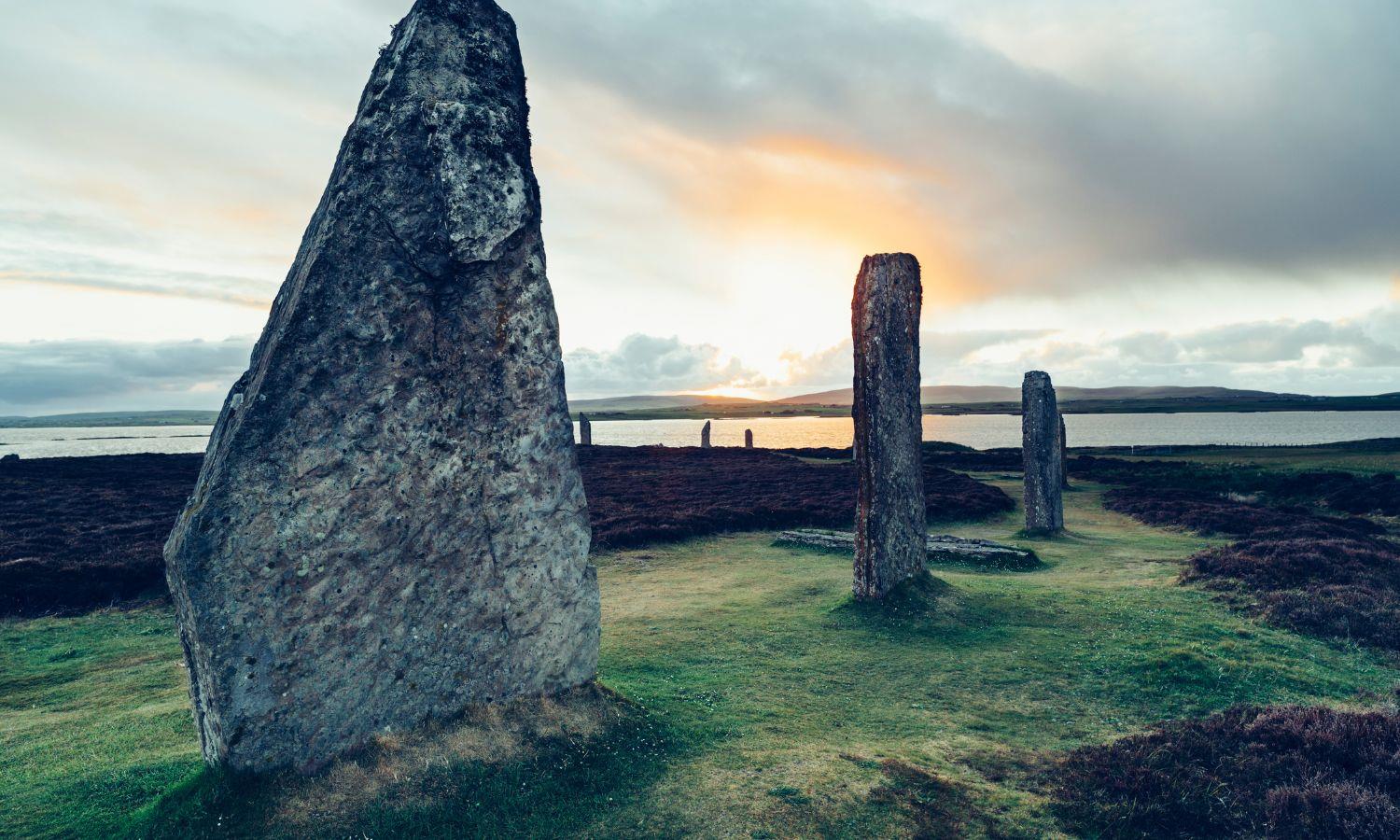 Ring of Brodgar standing stones on Orkney's West Mainland