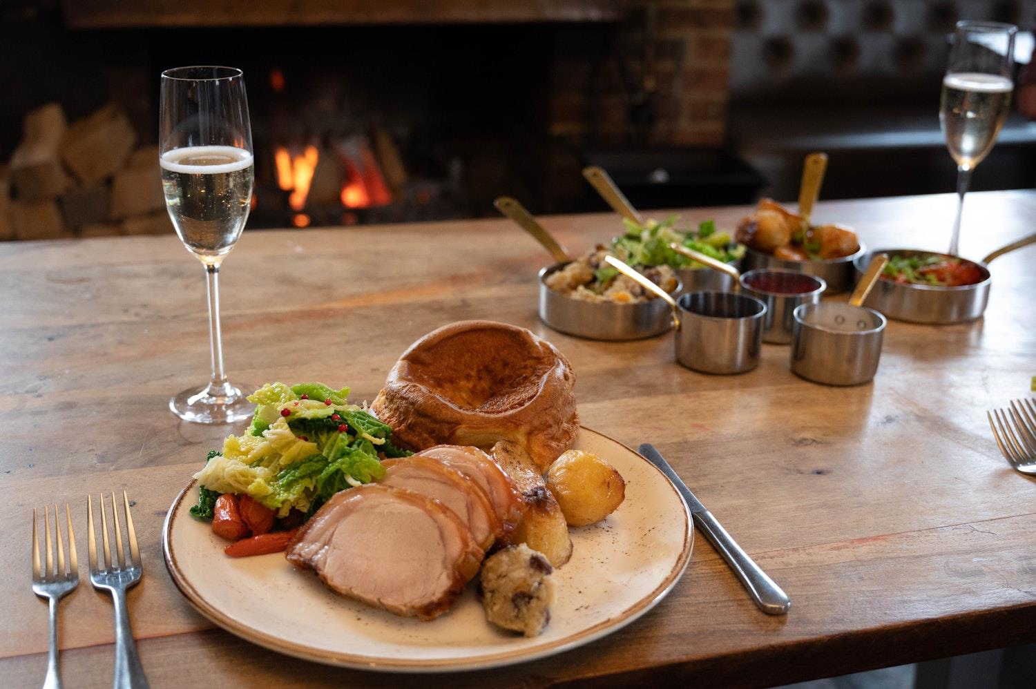 Roast Chicken by the fire at Kinloch Hotel 