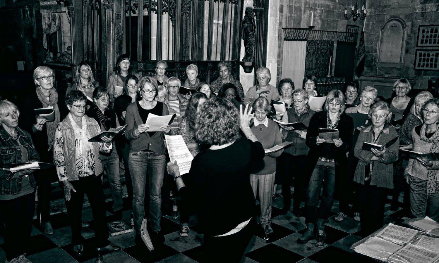 Choir singing in church