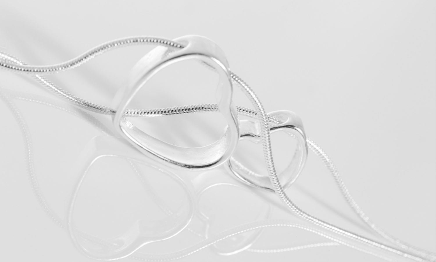 Sliver heart jewellery