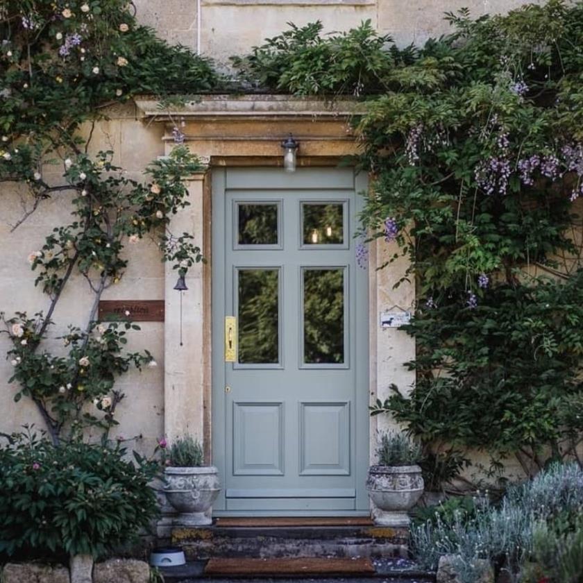 Front door of Widbrook Grange hotel near Bath