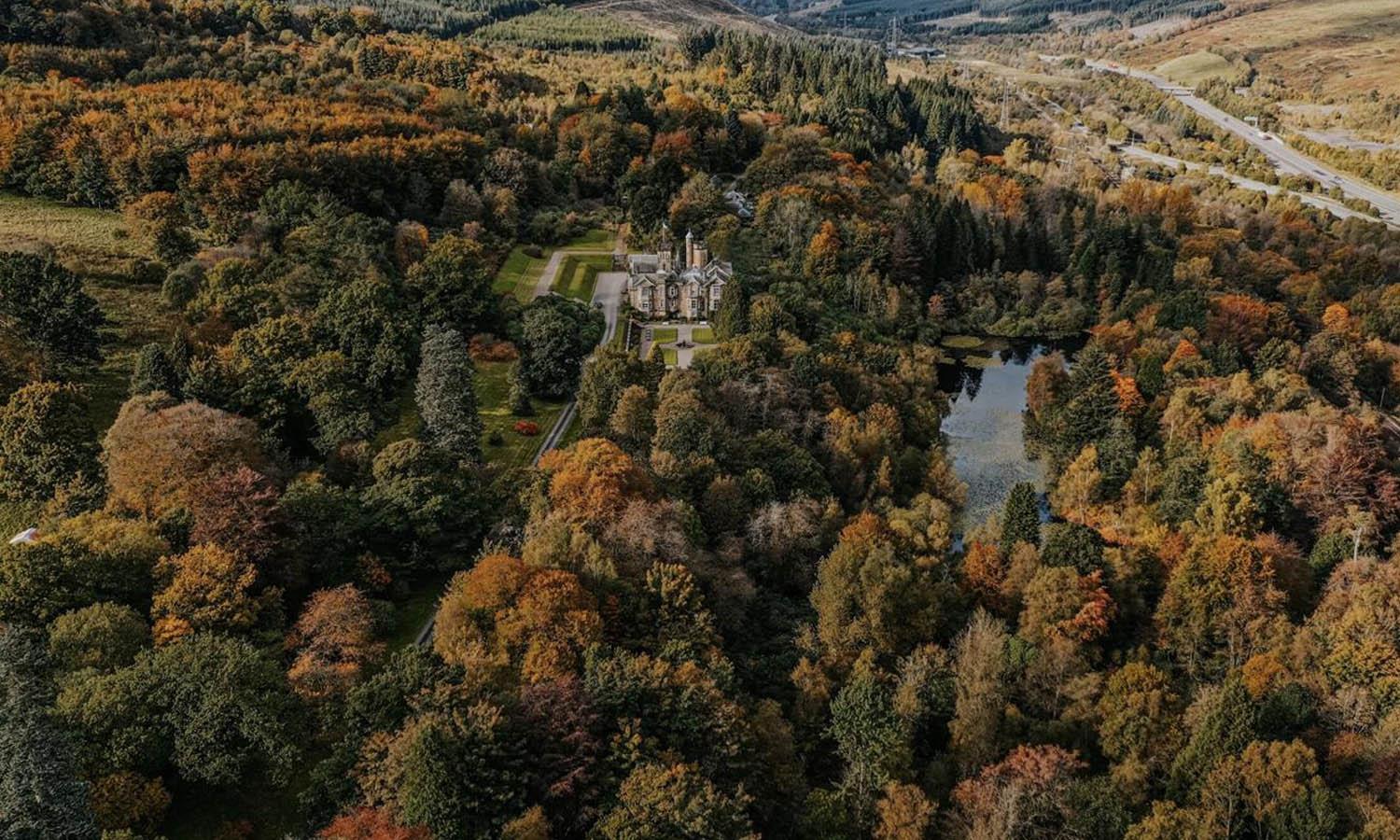 Scottish castle from the air